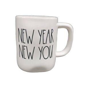 Rae Dunn Artisan Collection White Black New Year New You Coffee Mug